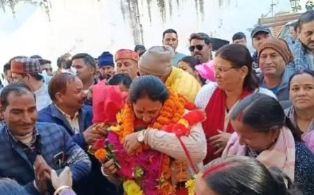 नव निर्वाचित विधायक का रुद्रप्रयाग पहुंचने पर हुआ भव्य स्वागत