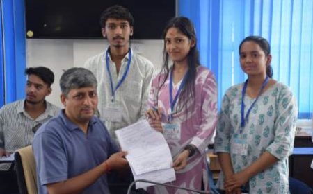 नरेंद्र नगर डिग्री कॉलेज में छात्र संघ के विभिन्न पदों पर 9  प्रत्याशियों ने किया नामांकन