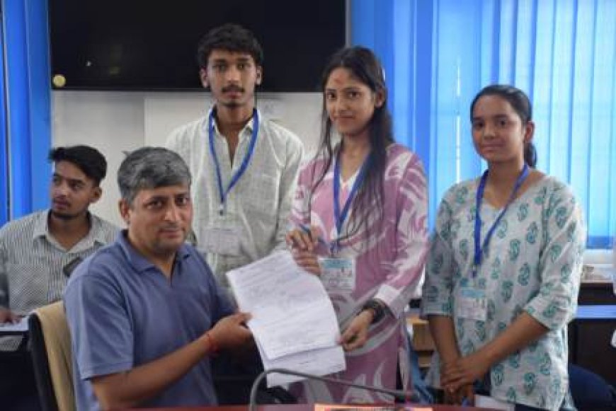 नरेंद्र नगर डिग्री कॉलेज में छात्र संघ के विभिन्न पदों पर 9  प्रत्याशियों ने किया नामांकन